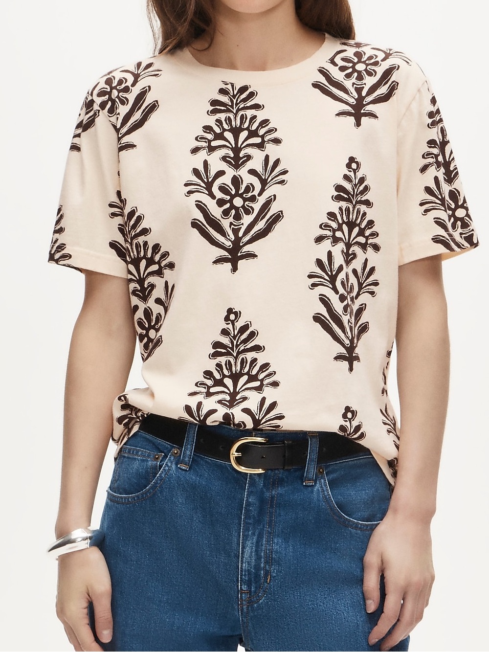 J Crew Cotton Oversized Floral Tee